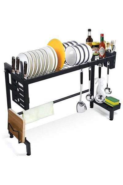 Generic SKY-TOUCH Dish Drying Rack and Drainer with Drip Tray and Cutlery Bas...