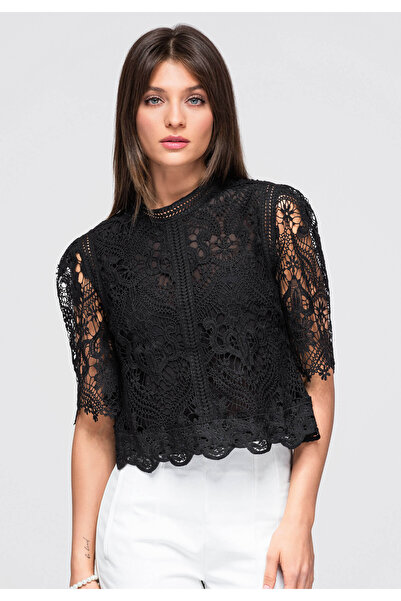 OMBRE Bluză de damă, croială scurtă, elegantă OW-TS-E0044