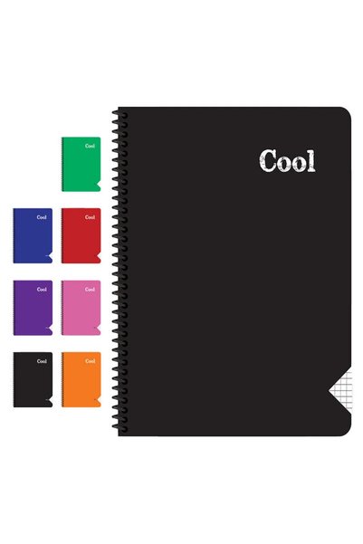 KESKİN COLOR 10 bucăți caiet A4 cu spirală, 96 de coli, copertă din PP, cu pătrățele
