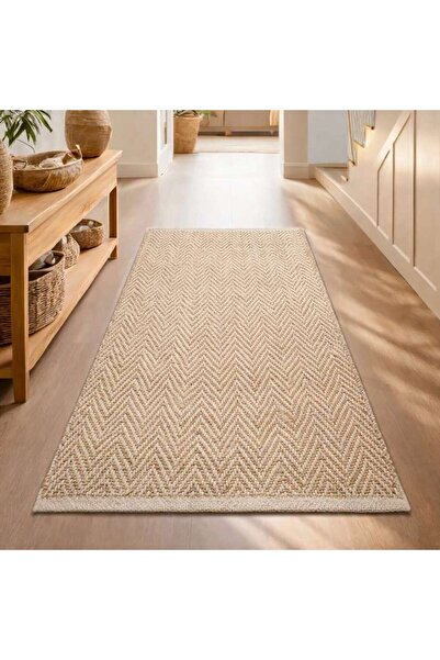PAN HOME Nagumi Handwoven Jute & Cotton Dhurrie 90x150cm - Natural