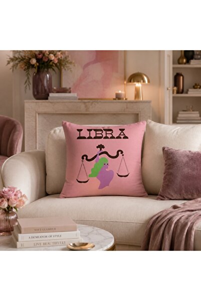 Piloji 43X43 cm Libra Zodiac Sign (Libra) Digital Printed Decorative Throw Pi...