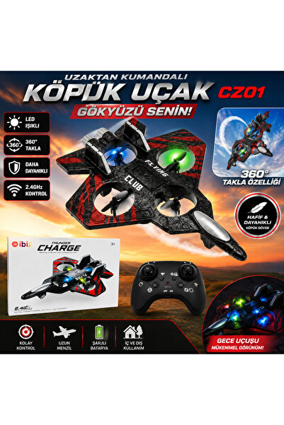 TRUST STORE Uzaktan Kumandalı Köpük Uçak 25 cm CZ01 LED Işıklı RC Drone Uçak ...