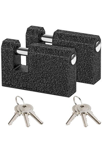 KURTZY Set de 2 lacăte antifurt, carcasă din fier, 6 chei incluse, pentru por...