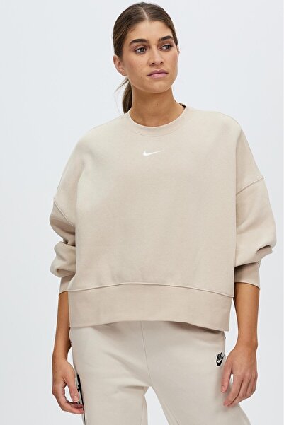 Nike Sportswear Essantial Oversize Cut Beige Women's Sweatshirt