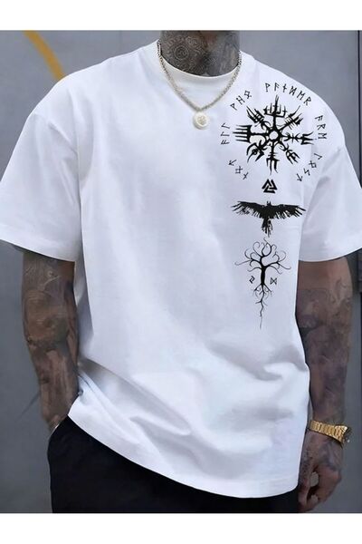 classy moda Unisex Colorful Oversize Printed T-Shirt Streetwear Comfortable F...