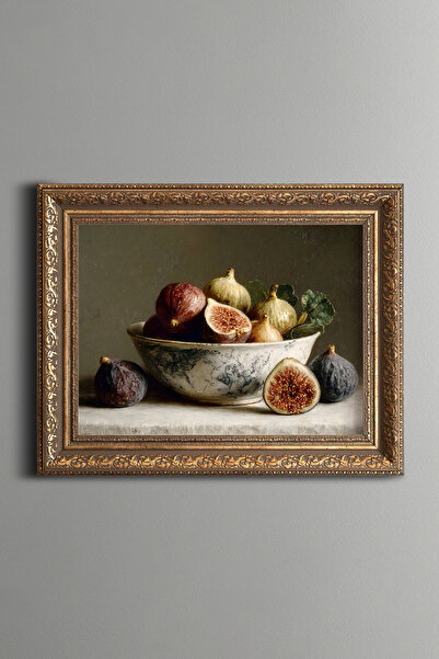 epiqart Fig Still Life - Vintage Patterned Painting - Thick Model