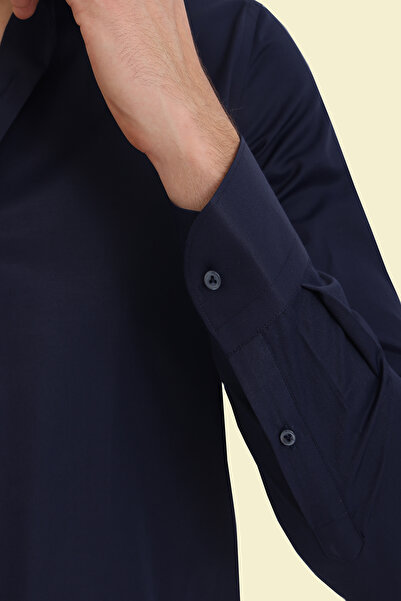 Picuardo Erkek Slim Fit Uzun Kollu Kolay Ütülebilen Pamuklu Düz Gömlek
