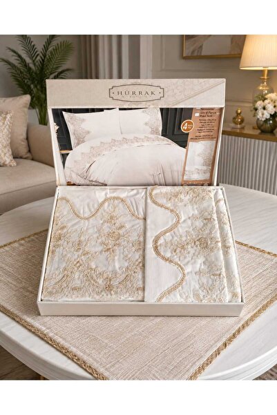 çeyizköşesi Hürbak Double Dowry Cotton Duvet Cover Set Boxed 4 Pieces