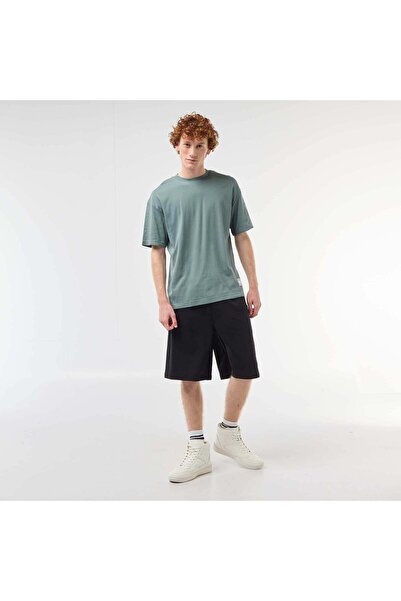 KIABI Plain Cotton Patch Shorts BLACK