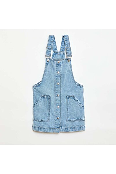 KIABI Denim Overalls Dress BLUE