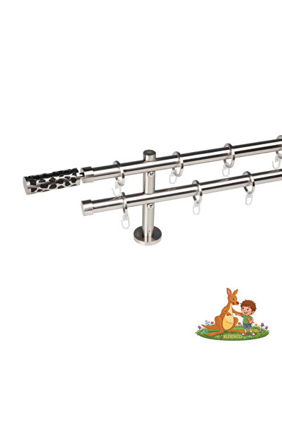 KLEIDECO Galerie dubla perdea SWITZERLAND, Metal, Diametru 20 mm, Capete BASE...