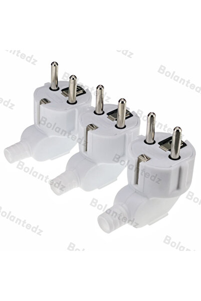 Choice7 4.8mm White 3pcs Euro Plug Adapter Replacement 16A Male France Korea ...