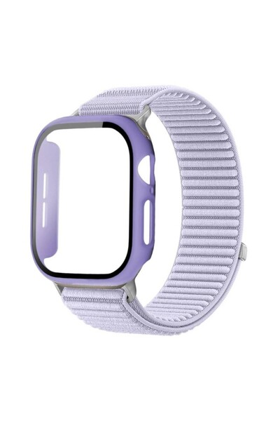 Choice17 40mm (Series 654SE) Purple Nylon Loop Strap+PC Case For Watch 11 10 ...
