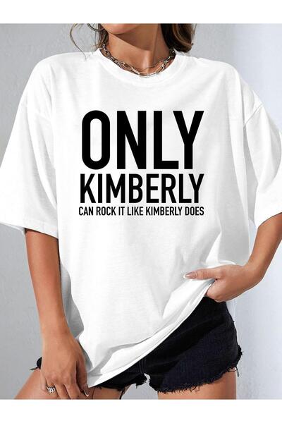 KYMC07 تي شيرت نسائي مطبوع عليه عبارة "Only Can Rock It Like Kimberly Does" ب...