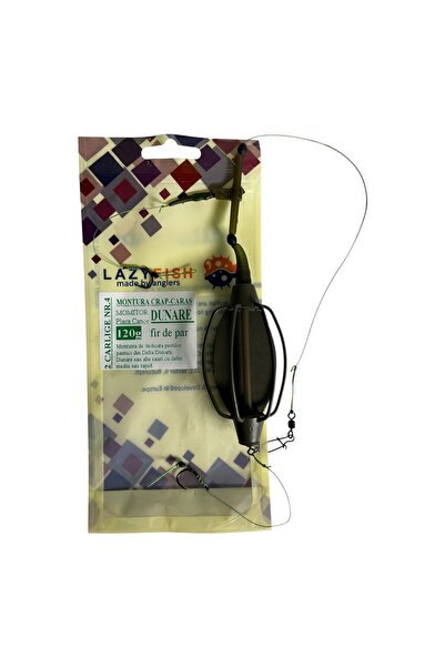 LAZY FISH Montura Crap-Caras Dunăre cu Momitor Ape Curgatoare 120g și Fir de ...