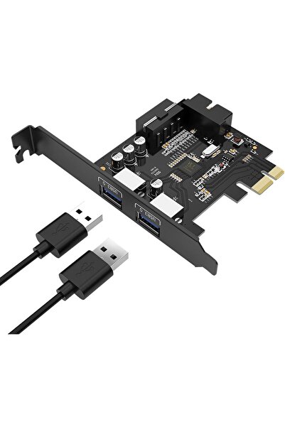 Orico 2 Port USB 3.0 PCI-E Express 1x2 19 Pin Slot Çoklayıcı Kart