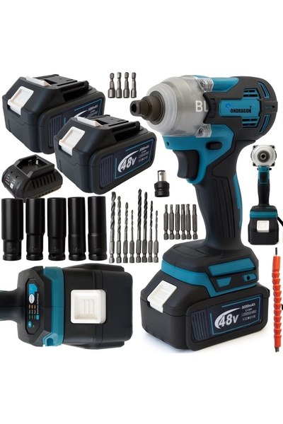 Ondragon Mașină de înșurubat cu impact de 48V, pentru antrenare 1/2, 650Nm, c...