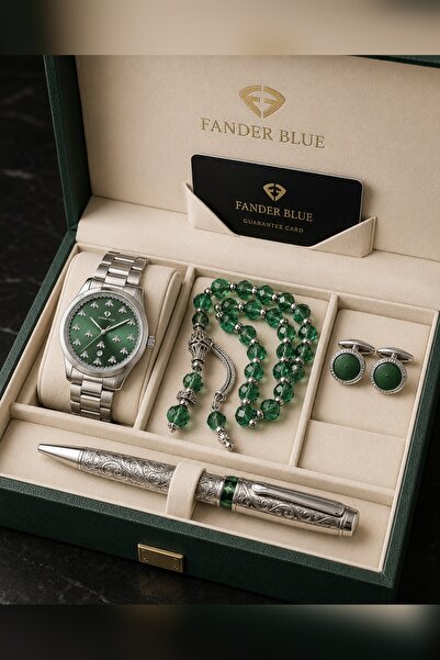 FANDER BLUE Fender Blue King Premium Men's 5-Piece Kit – Silver and Green Mina