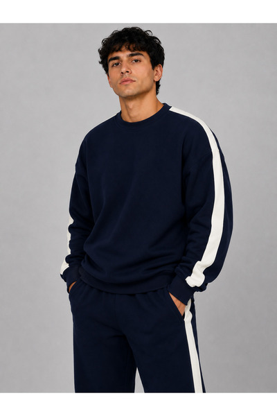 ZİYMO SWEATSHIRT BĂRBAȚI CU GULER 0-NEGLIȚAT ȘI DUNGHEȚE
