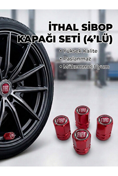 Lazer Store Fiat Fiorino ile Uyumlu Logolu Alüminyum Kırmızı Altıgen Sibop Ka...