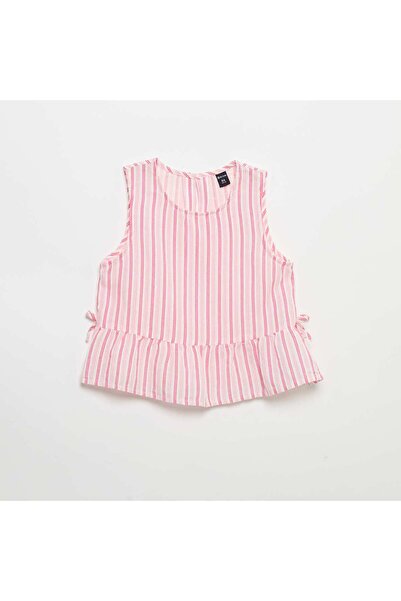 KIABI Striped blouse with fancy bows PINK