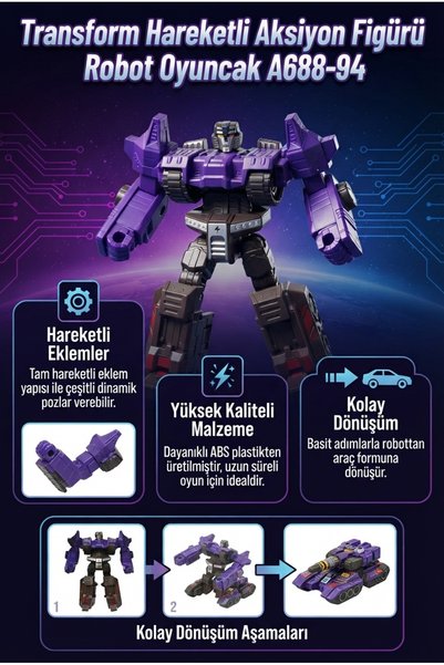 ALL FAST Transform Hareketli Aksiyon Figürü Robot Oyuncak