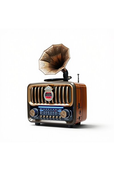 ROYALTREND Nostaljik Gramafon Tasarım Radyo,Bluetooth Özellikli Nostalji Radyo