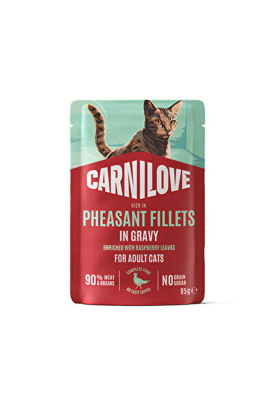 Carnilove طعام القطط في أكياس غني بالدجاج البلدي ومُعزز بأوراق التوت 85 جرام ...