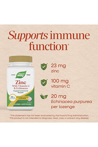 Nature's Way Zinc Lozenges Natural Berry - 60 Capsules