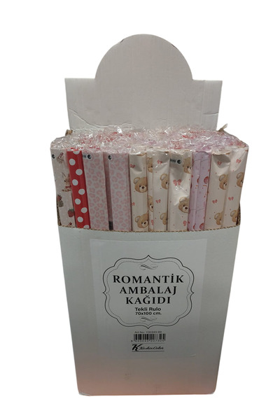 KESKİN COLOR Ambalaj Kağıdı 70X100Cm Tekli Rulo Romantik 100343-99 (100 Lü Pa...