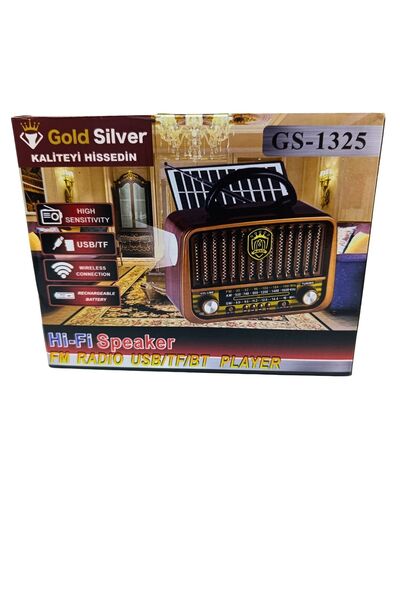 GoldSilver Gold Silver GS-1325 Nostaljik Radyo Şarjlı Güneş Enerjili (Solar) ...