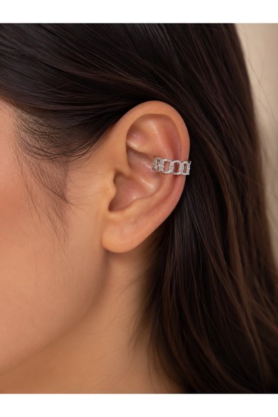 Bymiel Zircon Stone Geometric Cartilage Earrings |   Adjustable Ear Cuff |   ...