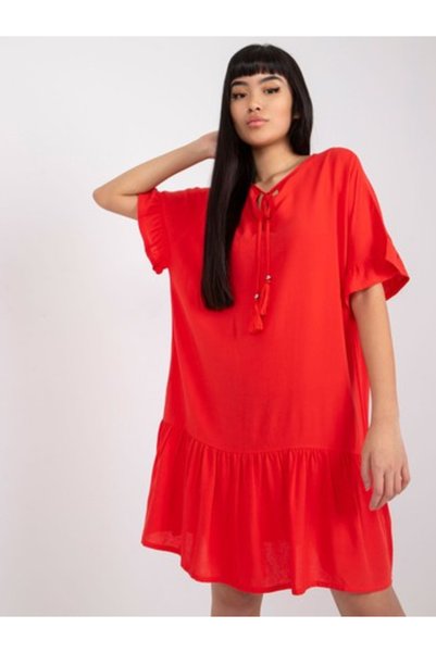 Sublevel Women's Dress, Sublevel, Viscose, Flared Dress, Red, model D73761M30...