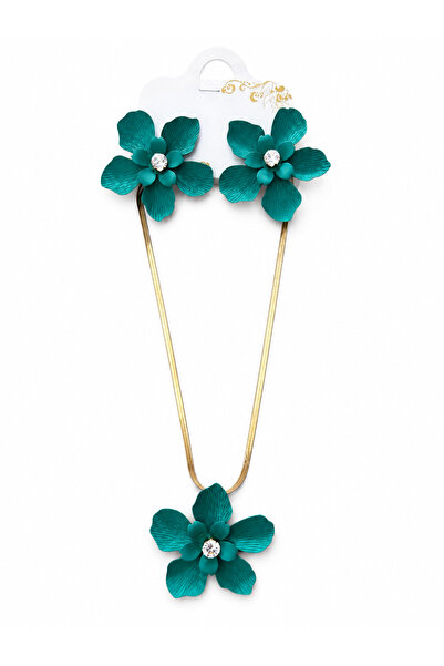 Generic Brand Floral Design Necklace & Earring Set – Combine Elegance with Ev...