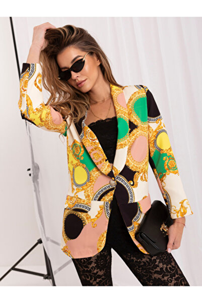 Italy Moda Sacou Dama, ITALY MODA, Poliester, Maneca 3/4, Bej, model DHJ-MA-1...