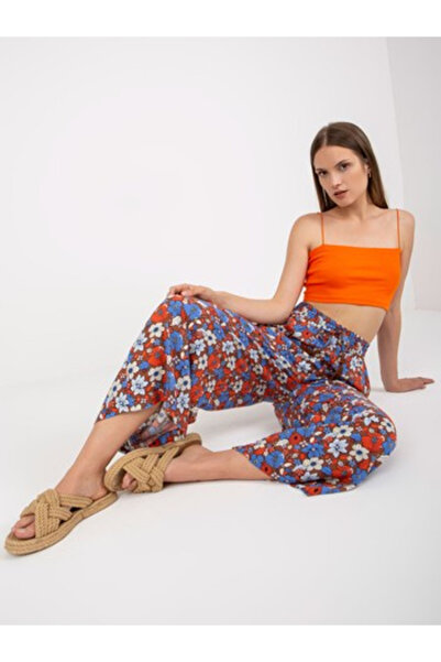 Sublevel Women's Pants, Sublevel, Viscose, Floral, Brown, model D73781M62237A