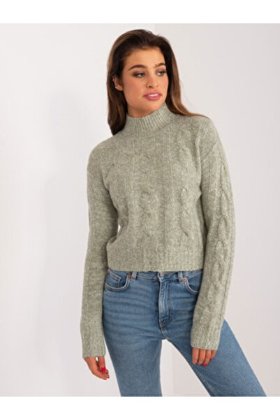 Mayflies Women's Sweater, Mayflies, Acrylic, Long Sleeve, Pistachio, model TW...
