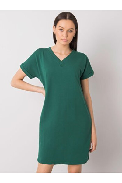 rue parıs Rochie Dama Mini, Rochie asimetrica, RUE PARIS, Verde Eleganta Offi...