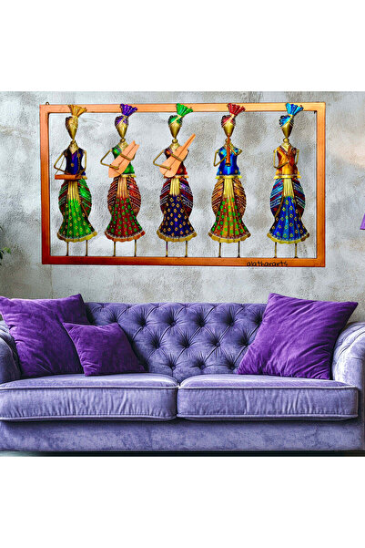 Al Athar Arts Wall Decor Metal Musician Doll Panel – Handcrafted Iron Wall Ar...