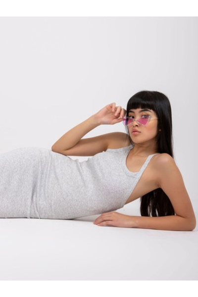 Sublevel Women's Dress, Sublevel, Cotton, Pencil Dress, Light Gray, model D16...