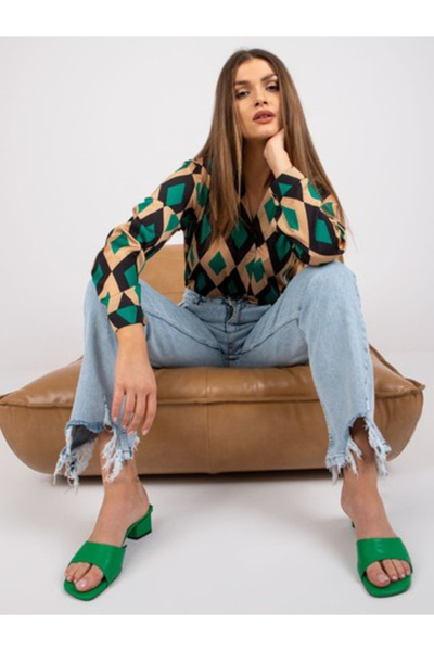 Italy Moda Γυναικεία μπλούζα, ITALY MODA, Πολυεστέρας, Μακρυμάνικη, Πράσινο, ...