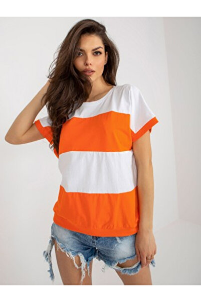 Relevance Bluza Dama, RELEVANCE, Bumbac, Maneca scurta, Portocaliu, model RV-...