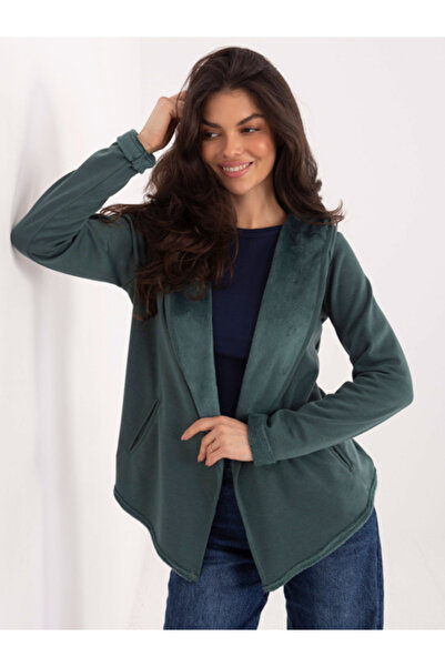 Sublevel Hanorac Dama Maneca lunga, Guler inalt, Sublevel, Verde Casual Marim...