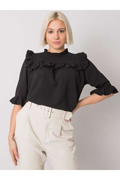 rue parıs Bluza Dama, RUE PARIS, Maneca 3/4, Negru, model CHA-BZ-3312.30