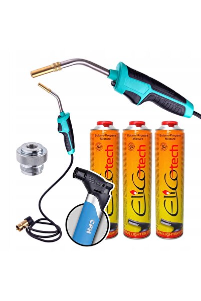 TC Technic Arzător cu gaz MAPP Propan, piezo, pentru lipire la cald, 3 buteli...