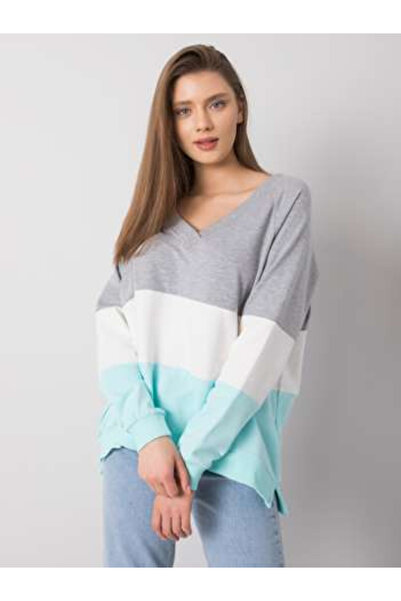 rue parıs Women's Sweatshirt, RUE PARIS, Cotton, Long Sleeve, Mint, model RV-...