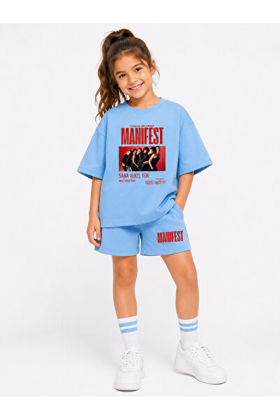 fasardi Manifest Girls M6Nifestgirls Printed Oversize 100% Cotton T-Shirt Sho...