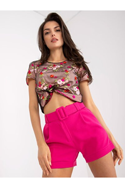 Italy Moda Pantaloni Scurti Dama Elegant, Poliester, ITALY MODA, Fucsia Elega...