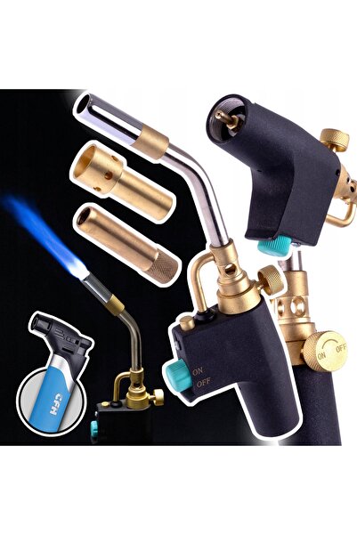 TC Technic Arzător cu gaz MAPP Propan pentru lipit, piezo, 3 duze, 2800 ° C +...