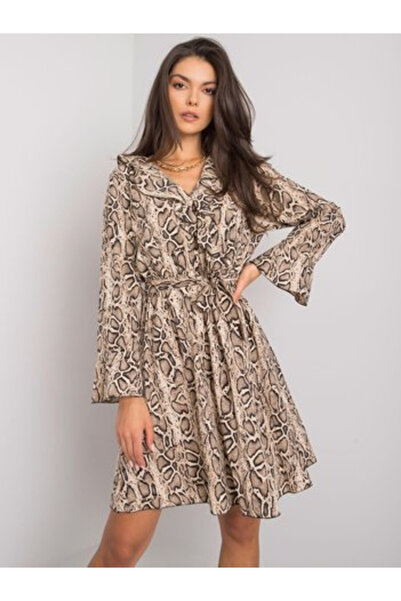 Italy Moda Rochie Dama, ITALY MODA, Poliester, Rochie dreapta, Bej, model DHJ...